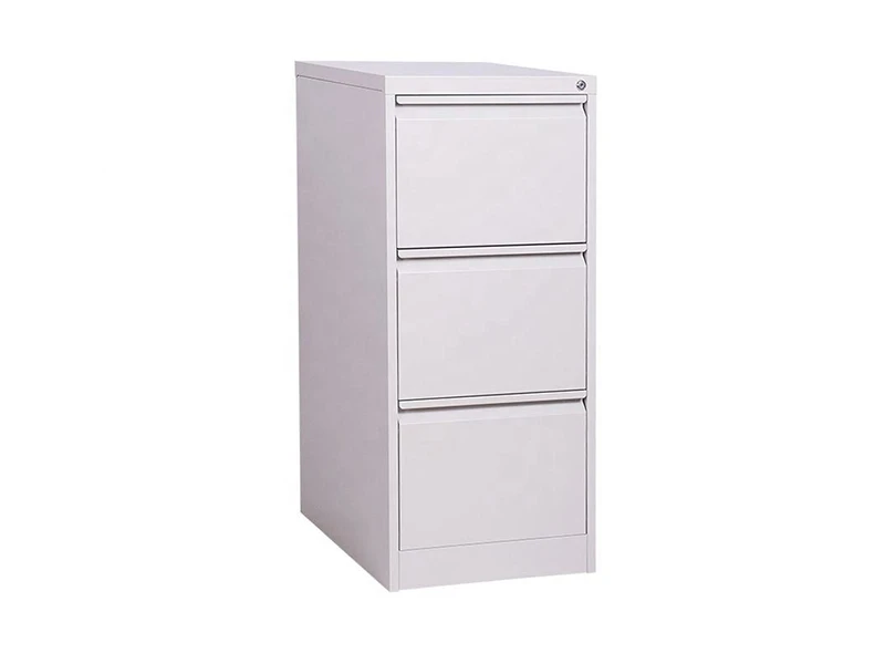 Archivador vertical de oficina de metal de 3 cajones con cerradura