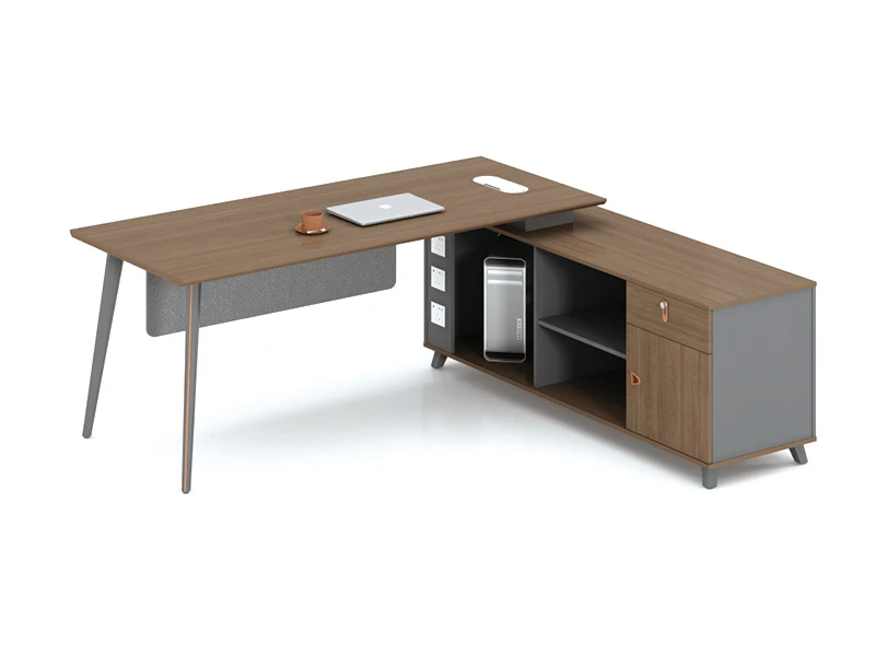 Escritorio de oficina ejecutivo moderno con gabinete lateral - LP-B0120