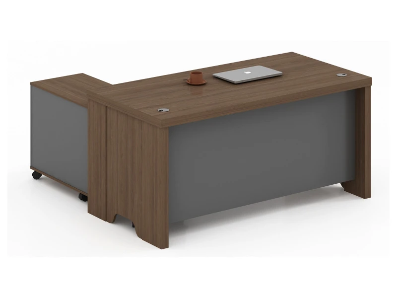 Escritorio de oficina de gerente moderno con gabinete lateral m&oacute;vil - TS-B1608