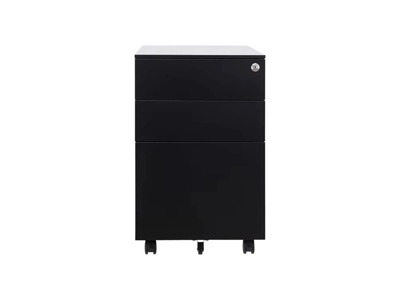 Gabinete de pedestal m&oacute;vil de 3 cajones con cerradura para almacenamiento de oficina