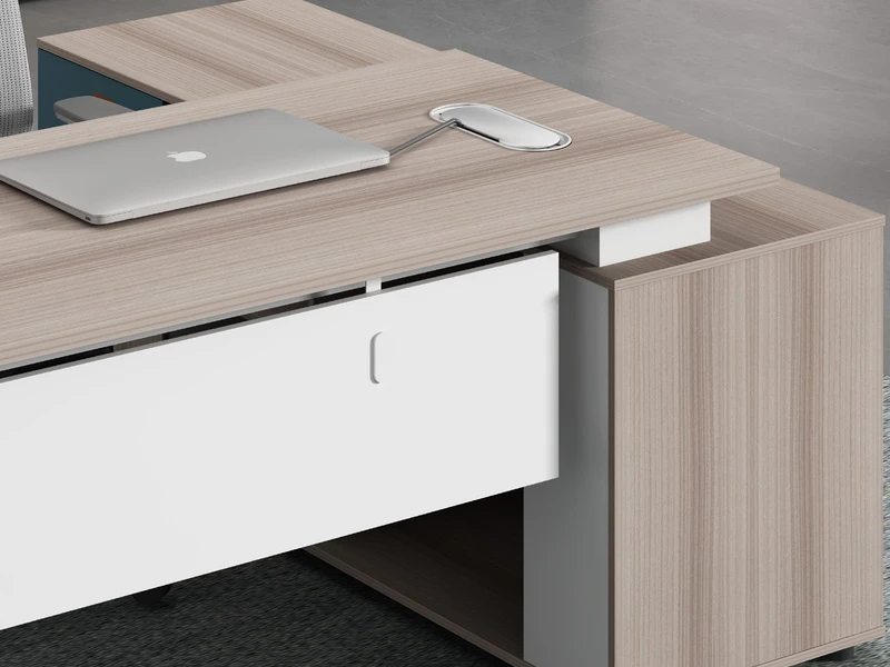 Escritorio de oficina ejecutivo moderno con gabinete lateral - LP-B0120