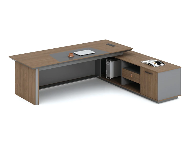 Escritorio de oficina ejecutivo de lujo con gabinete lateral | Serie TS-B