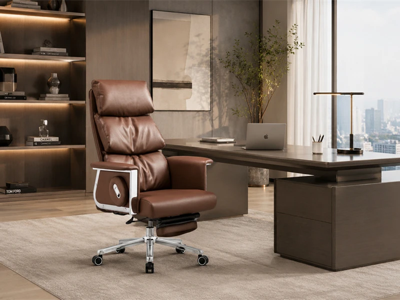 Silla de oficina ejecutiva reclinable de lujo con Reposapi&eacute;s - 2420A