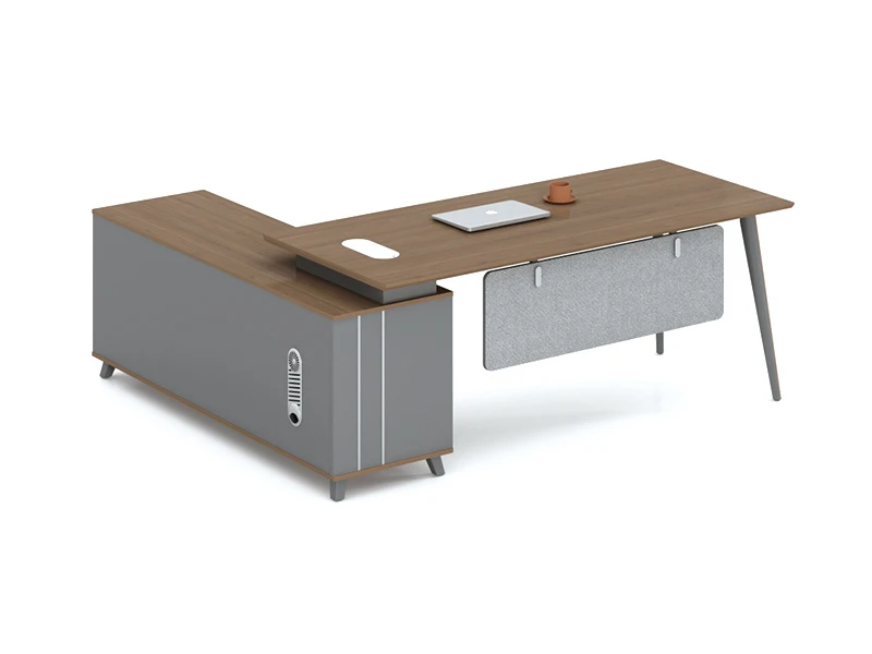 Escritorio de oficina ejecutivo moderno con gabinete lateral - LP-B0120