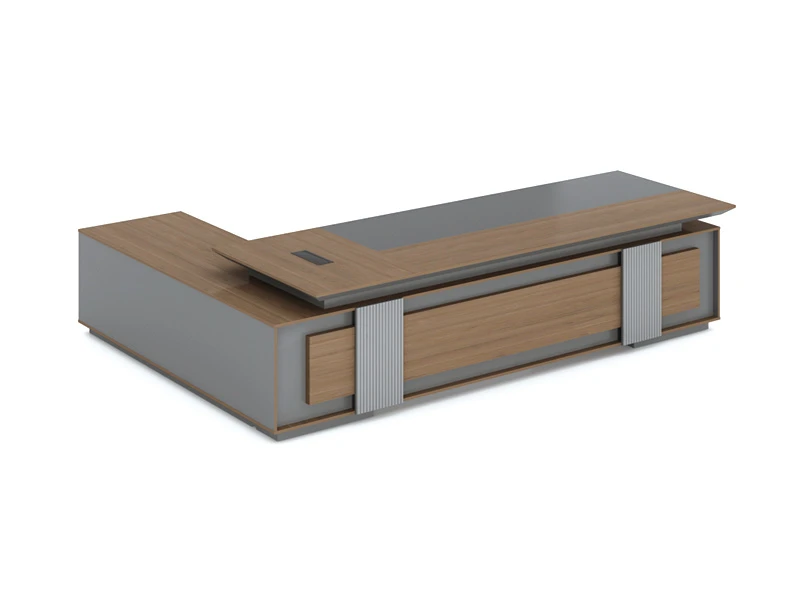 Escritorio de oficina ejecutivo de lujo con gabinete lateral | Serie TS-B