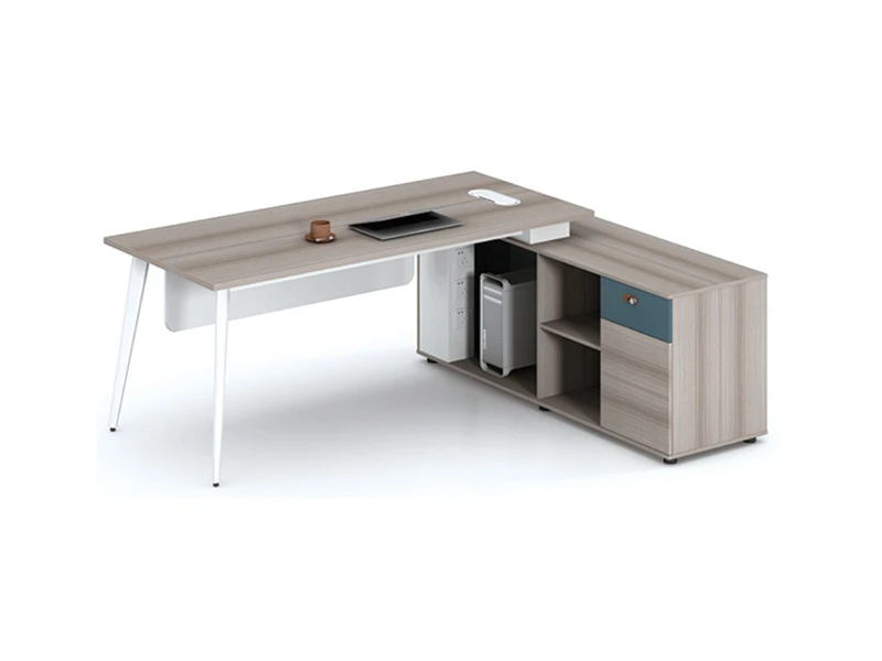 Escritorio de oficina ejecutivo moderno con gabinete lateral - LP-B0120