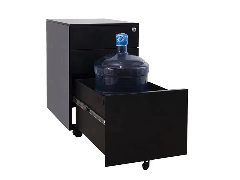 Gabinete de pedestal m&oacute;vil de 3 cajones con cerradura para almacenamiento de oficina
