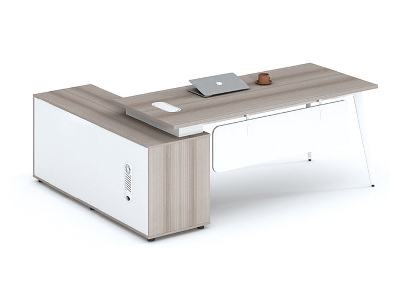 Escritorio de oficina ejecutivo moderno con gabinete lateral - LP-B0120