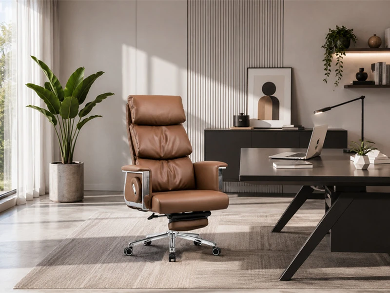 Silla de oficina ejecutiva reclinable de lujo con Reposapi&eacute;s - 2420A