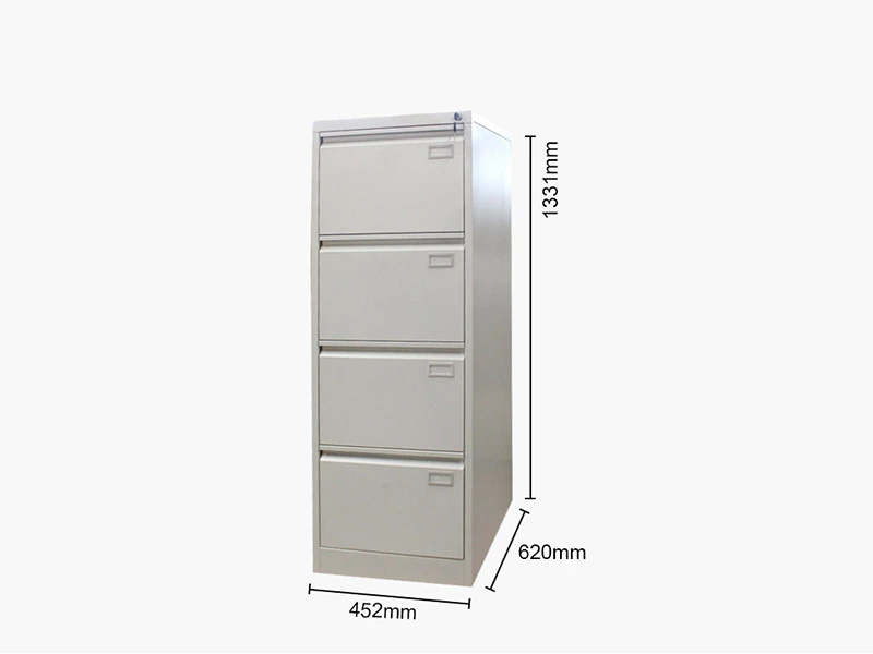 Archivador vertical de 4 cajones con cerradura para almacenamiento de documentos de oficina