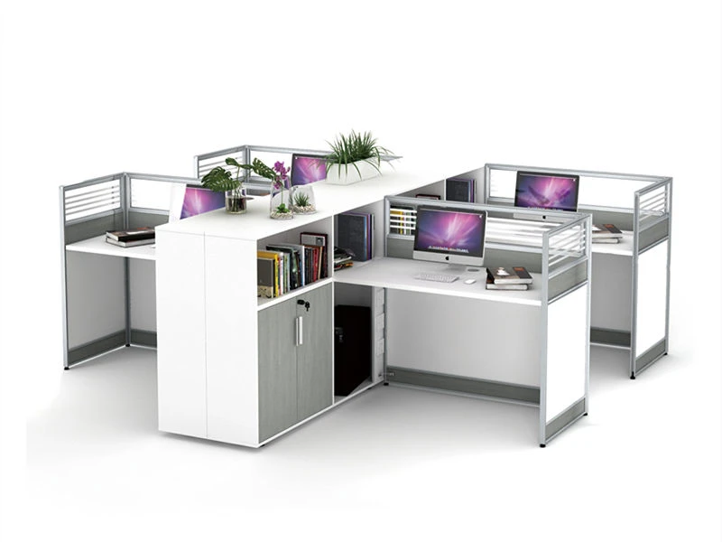Estaciones de trabajo de oficina Cub&iacute;culos modulares con almacenamiento lateral integrado