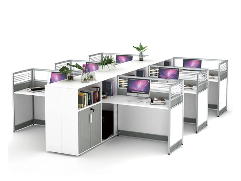 Estaciones de trabajo de oficina Cub&iacute;culos modulares con almacenamiento lateral integrado