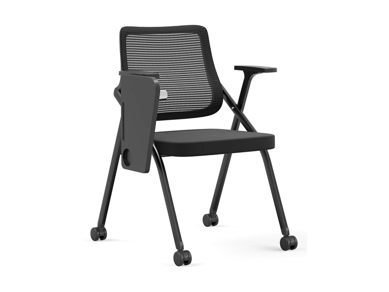Silla apilable plegable de malla con ruedas y respaldo Bloc de notas