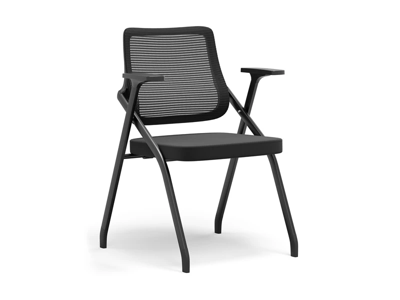 Silla apilable plegable de malla con ruedas y respaldo Bloc de notas