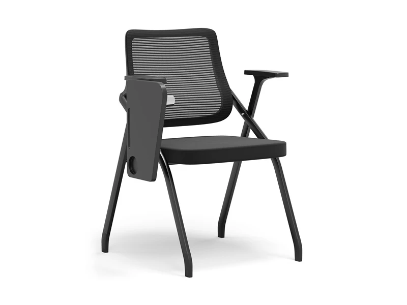 Silla apilable plegable de malla con ruedas y respaldo Bloc de notas