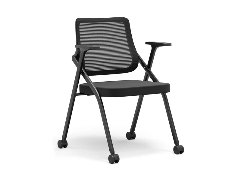 Silla apilable plegable de malla con ruedas y respaldo Bloc de notas
