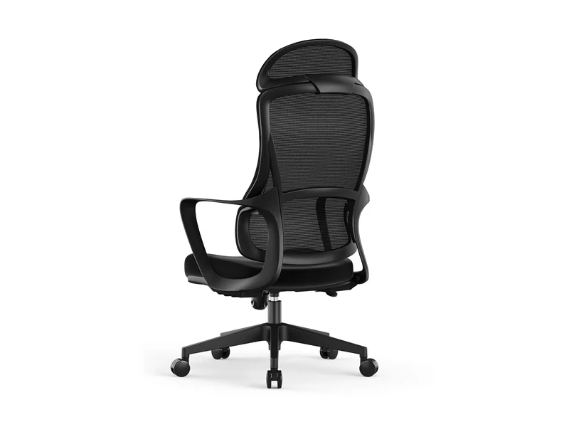 Silla de malla con respaldo alto y reposacabezas 2D | Sillas operativas giratorias