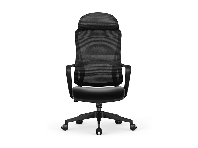 Silla de malla con respaldo alto y reposacabezas 2D | Sillas operativas giratorias