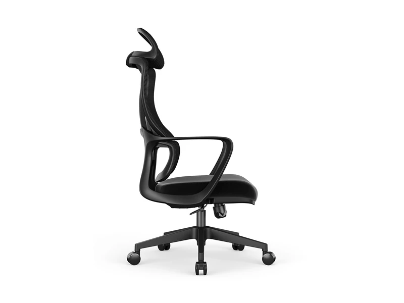 Silla de malla con respaldo alto y reposacabezas 2D | Sillas operativas giratorias