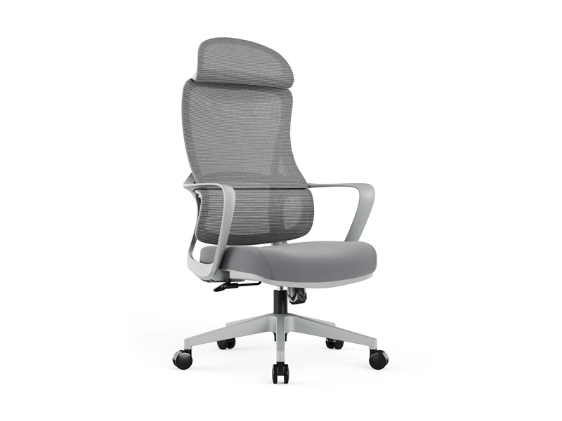 Silla de malla con respaldo alto y reposacabezas 2D | Sillas operativas giratorias