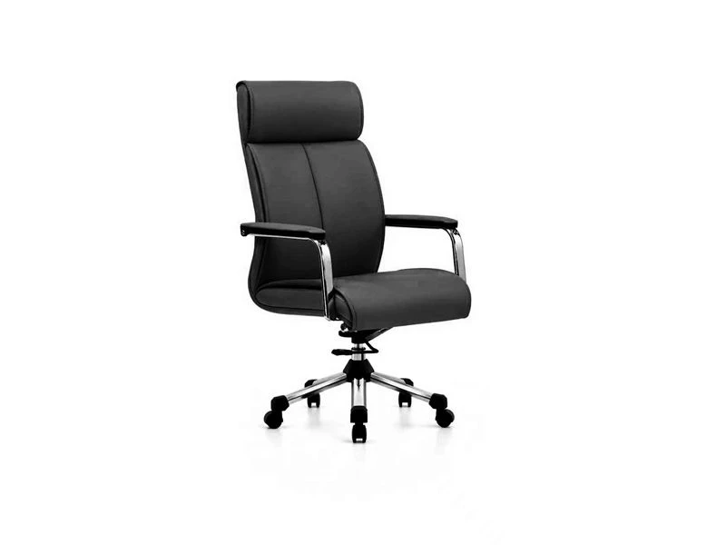 Silla de escritorio ejecutiva de cuero con respaldo alto de lujo a la venta