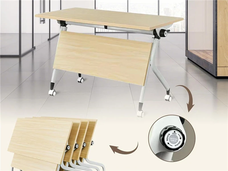 Mesa de entrenamiento de oficina nido abatible con ruedas