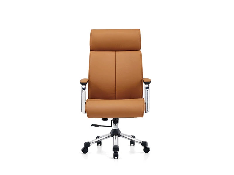 Silla de escritorio ejecutiva de cuero con respaldo alto de lujo a la venta