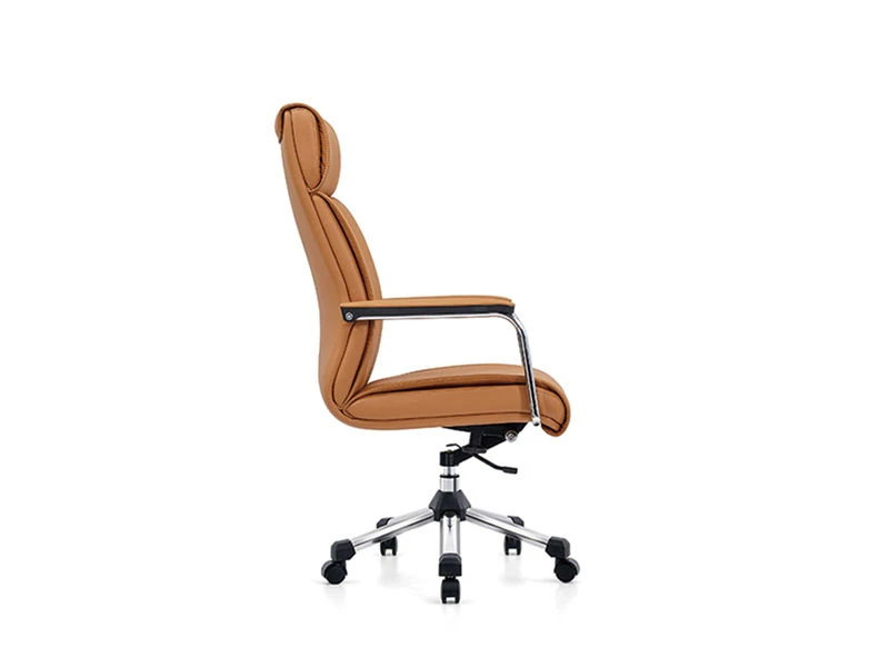 Silla de escritorio ejecutiva de cuero con respaldo alto de lujo a la venta