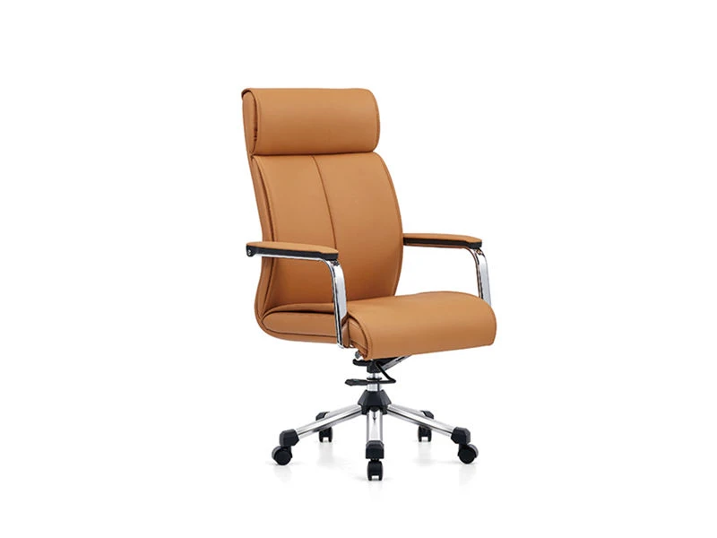 Silla de escritorio ejecutiva de cuero con respaldo alto de lujo a la venta