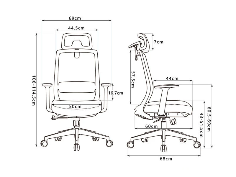 Silla de ordenador con respaldo alto | Silla de escritorio de oficina con brazos