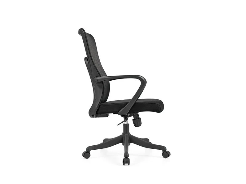 Silla operativa ergon&oacute;mica de malla con respaldo medio y estructura negra