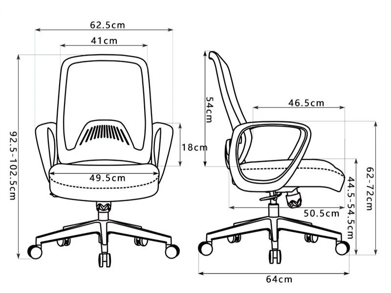 Sillas de oficina ajustables en altura | Silla de escritorio con ruedas y brazos