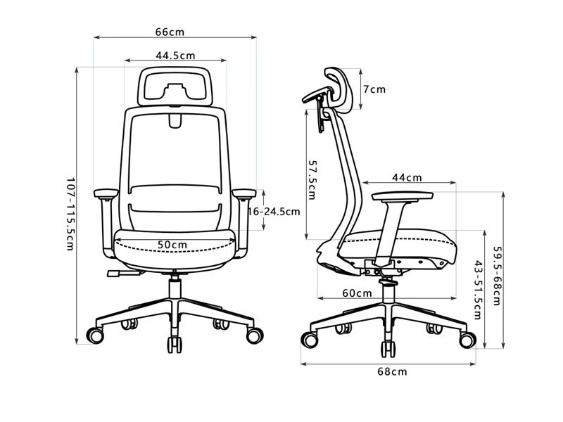 Sillas directivas de malla negra | Silla de escritorio gerencial con respaldo alto