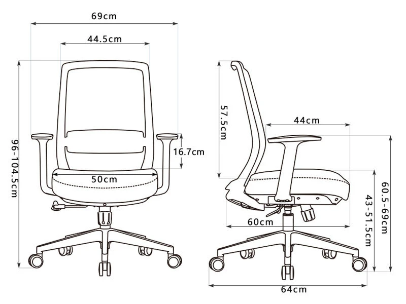 Silla operativa moderna de tela tapizada con ruedas | Los mejores asientos para el lugar de trabajo