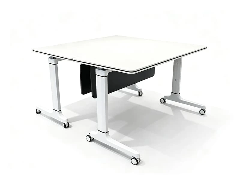Moderna mesa de entrenamiento abatible con ruedas para salas de reuniones