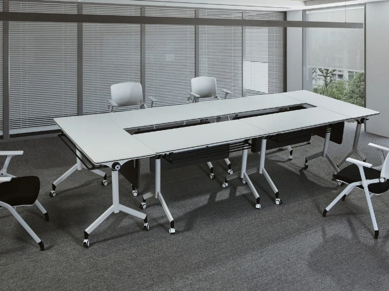Mesa de entrenamiento nido abatible con ruedas para salas de reuniones
