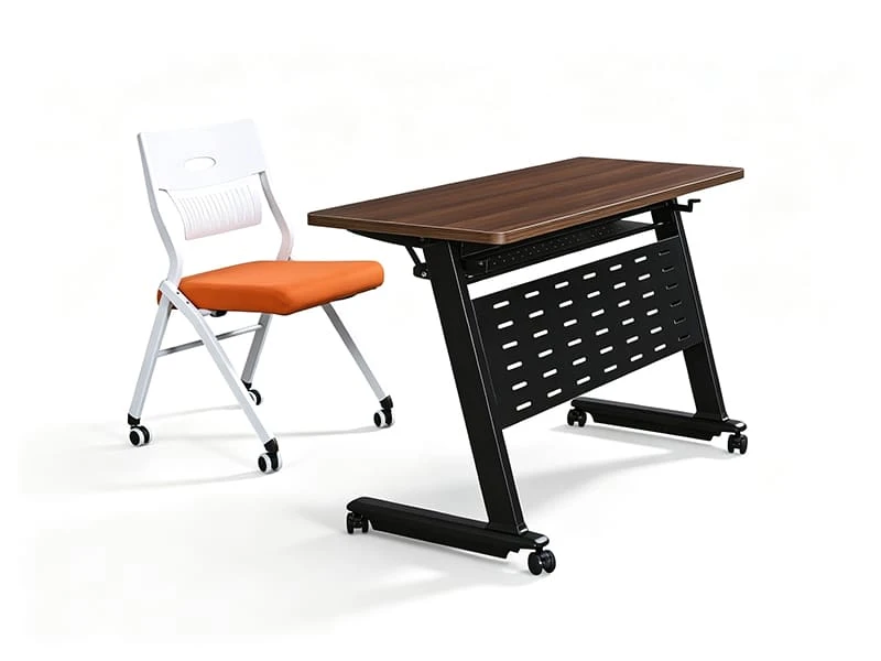 Mesa de entrenamiento anidada abatible comercial con panel modesto