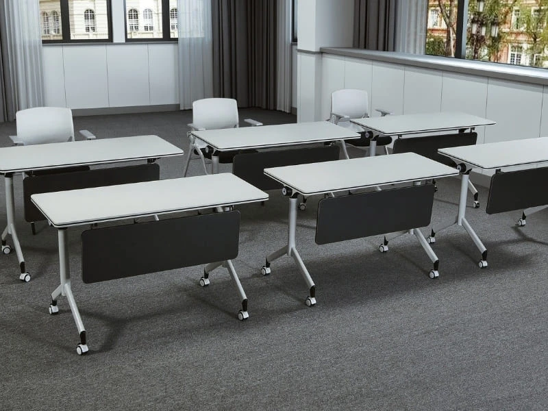 Mesa de entrenamiento nido abatible con ruedas para salas de reuniones