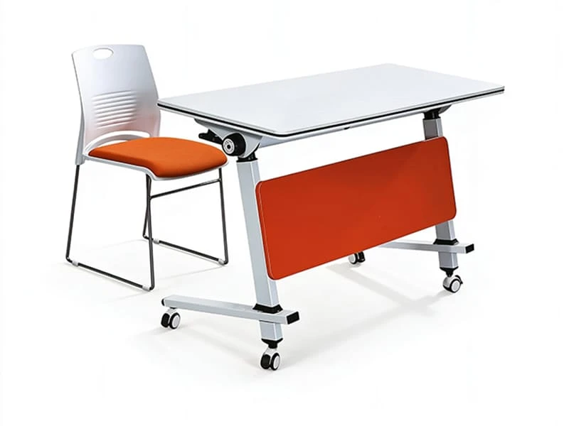 Mesa de entrenamiento nido abatible con ruedas para espacios flexibles