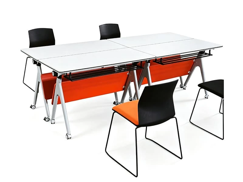Mesa de entrenamiento nido m&oacute;vil con tapa abatible y ruedas con bloqueo