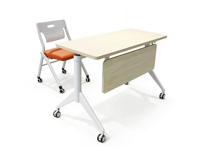 Mesa de entrenamiento premium abatible con ruedas para espacios de reuniones