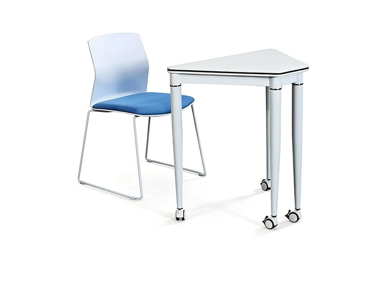 Mesa de entrenamiento modular triangular para espacios de reuniones