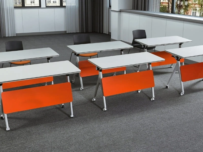 Mesa de entrenamiento nido m&oacute;vil con tapa abatible y ruedas con bloqueo