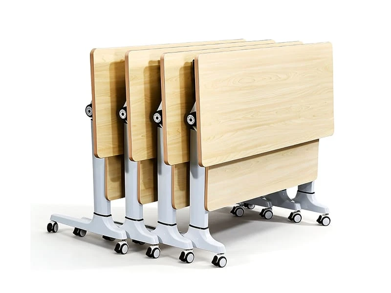 Mesa de entrenamiento m&oacute;vil comercial con tapa abatible y dise&ntilde;o plegable