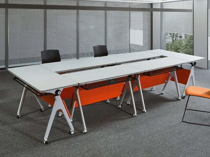 Mesa de entrenamiento nido m&oacute;vil con tapa abatible y ruedas con bloqueo