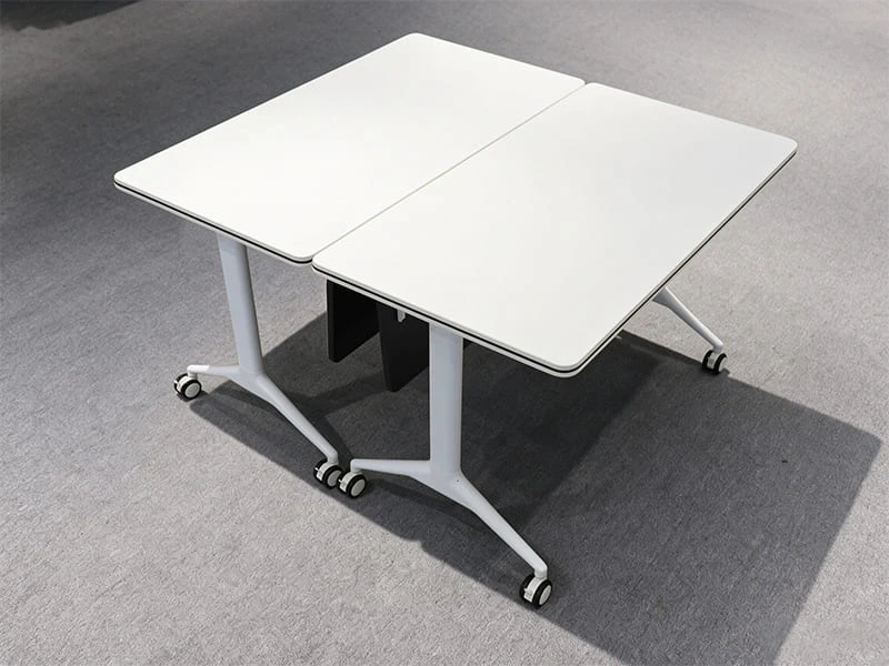 Moderna mesa de entrenamiento abatible con ruedas para oficinas
