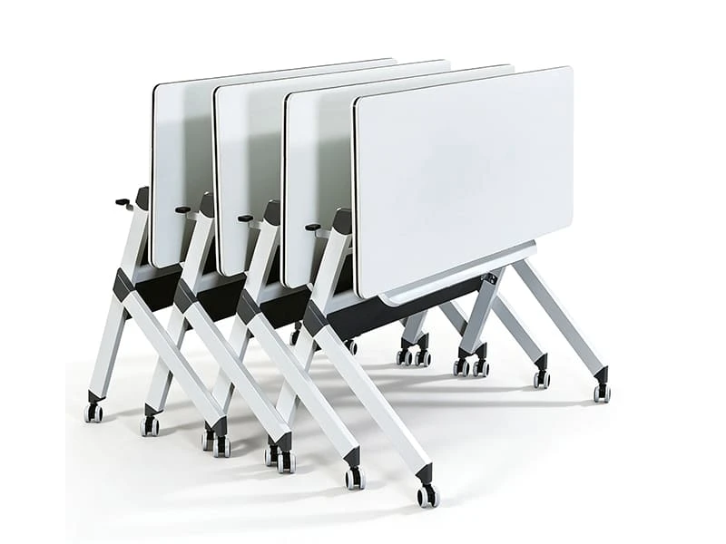 Mesa de entrenamiento plegable, mesa de conferencias con tapa abatible y ruedas para oficina
