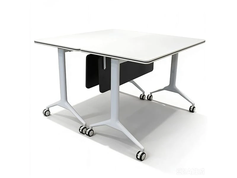 Moderna mesa de entrenamiento abatible con ruedas para oficinas
