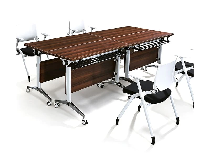 Mesa de entrenamiento modular abatible con ruedas para oficina