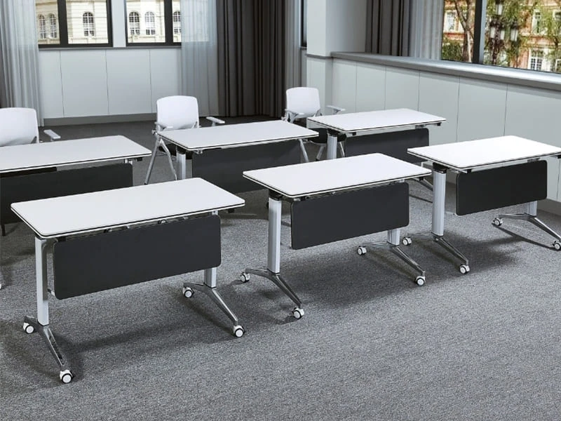 Mesa de entrenamiento modular premium con tapa abatible y gesti&oacute;n de cables